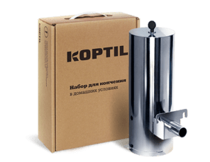 Дымогенератор Koptil 3 "Пир горой" накормит большую компанию! Дымогенератор Koptil 3 "Пир горой" рядом с коробкой